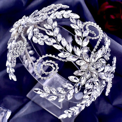 Rivera Silver Crystal Bridal Headdress