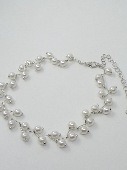 Choker Necklace Pearl White Alloy Classic For Women Wedding Daily 1Pc