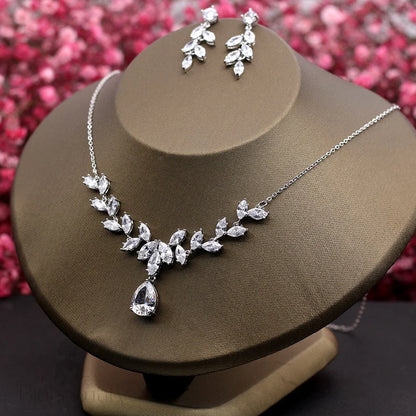 Rochelle Silver Bridal Jewelry Set With Cubic Zirconia