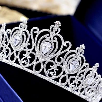 Roma Bridal Tiara With Cubic Zirconia In Silver And Gold