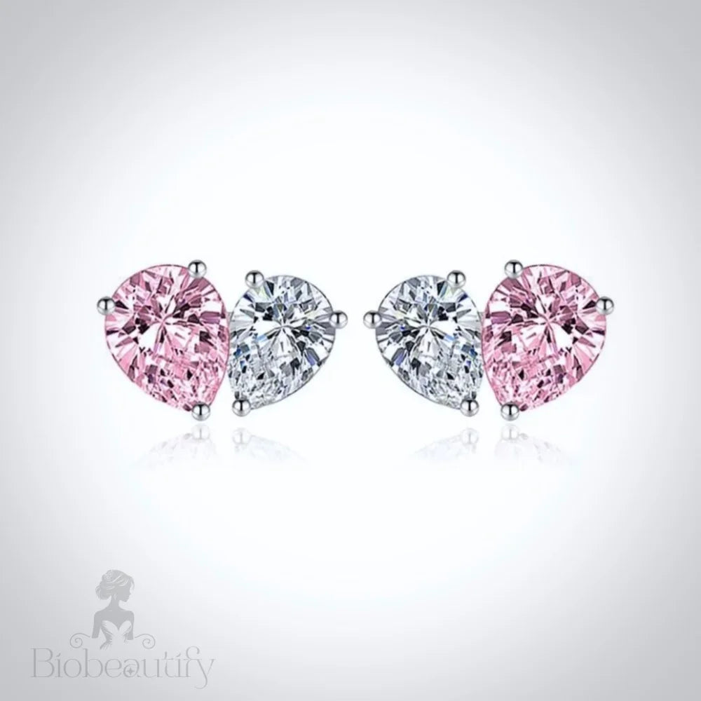 Rosalynn Pink Heart Cubic Zirconia Bridal Jewelry Set