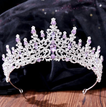 Rosamund Purple Baroque Tiara For Brides