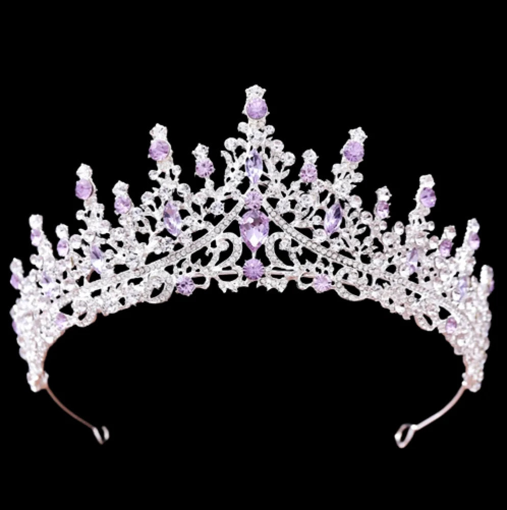 Rosamund Purple Baroque Tiara For Brides