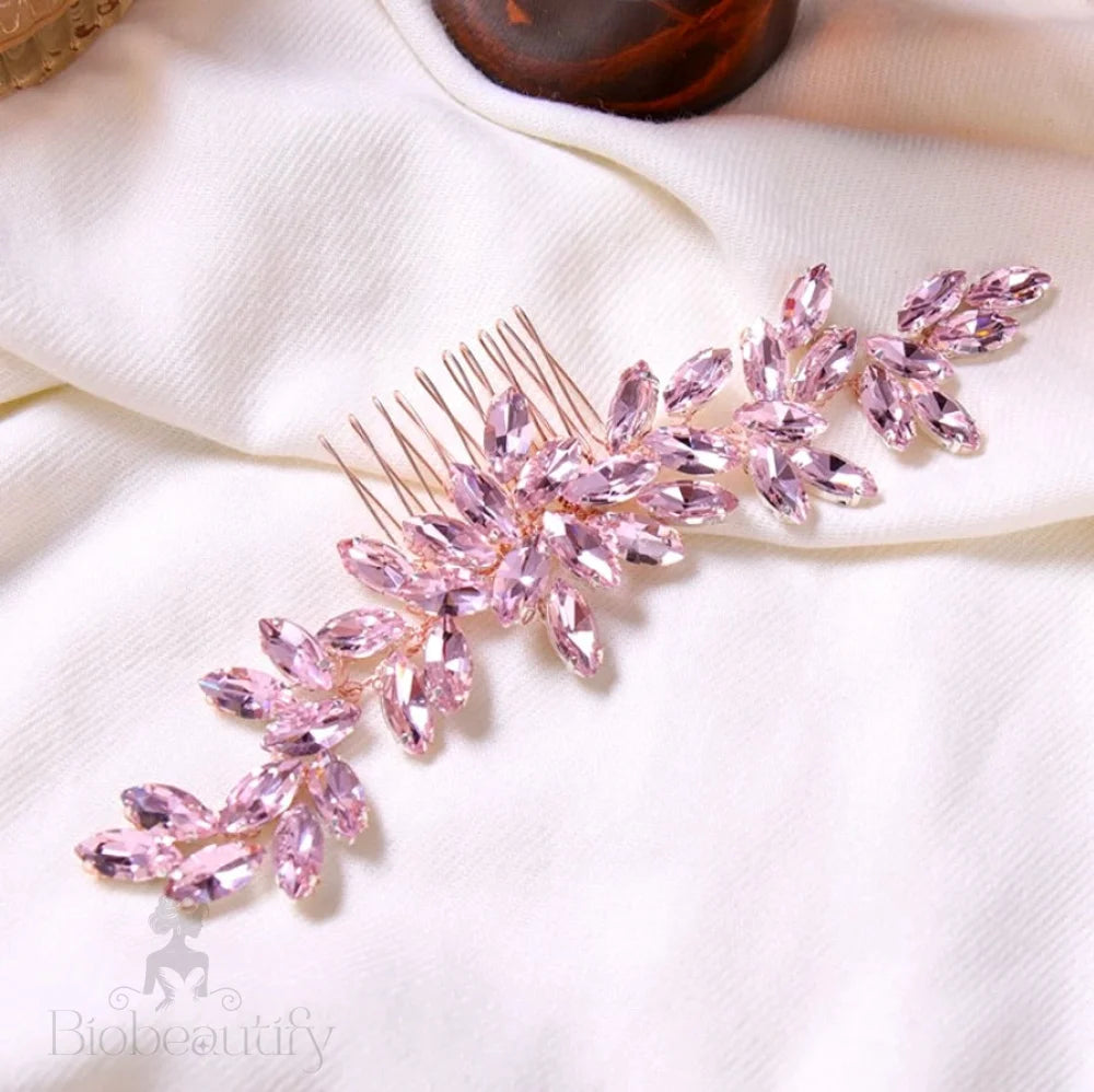 Rose Gold Bridal Hair Comb - Rosalie Design