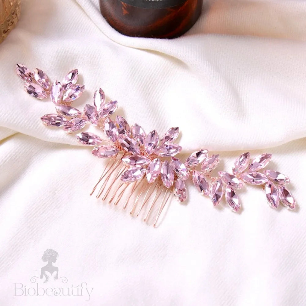 Rose Gold Bridal Hair Comb - Rosalie Design