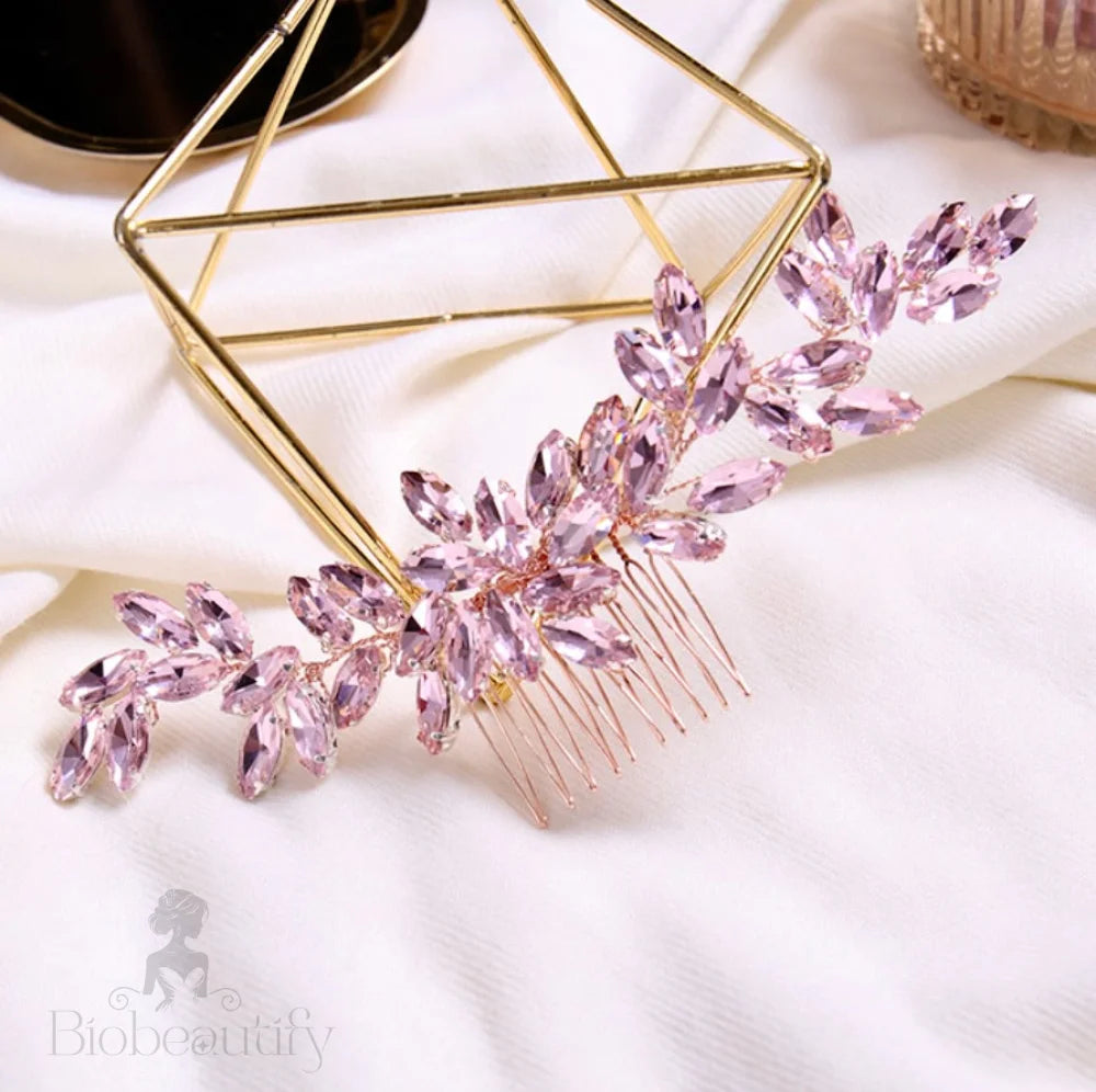 Rose Gold Bridal Hair Comb - Rosalie Design