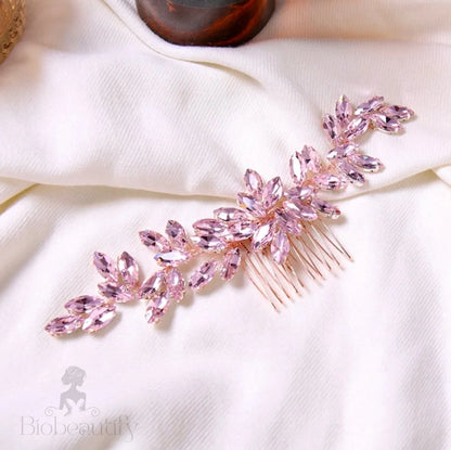 Rose Gold Bridal Hair Comb - Rosalie Design