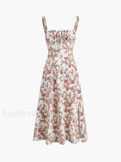 Rosebud Floral Midi Sundress Floral Dresses