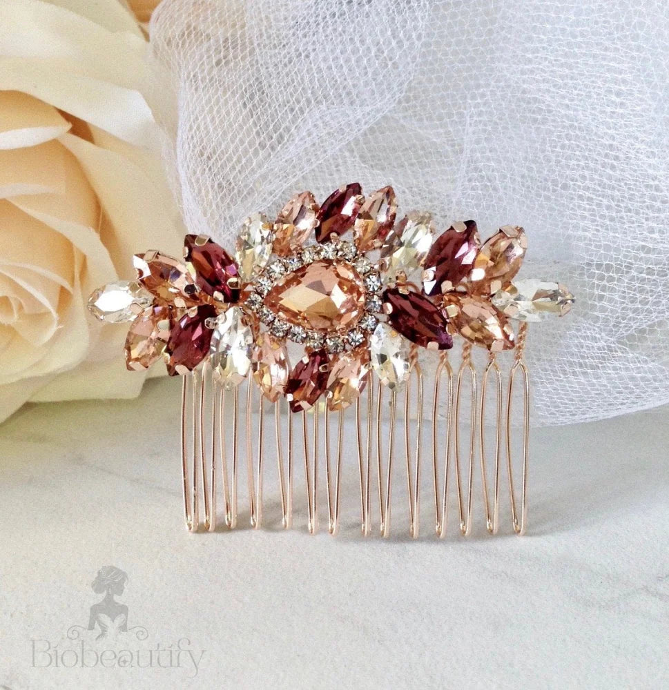 Rosenna Rose Gold Bridal Hairpiece