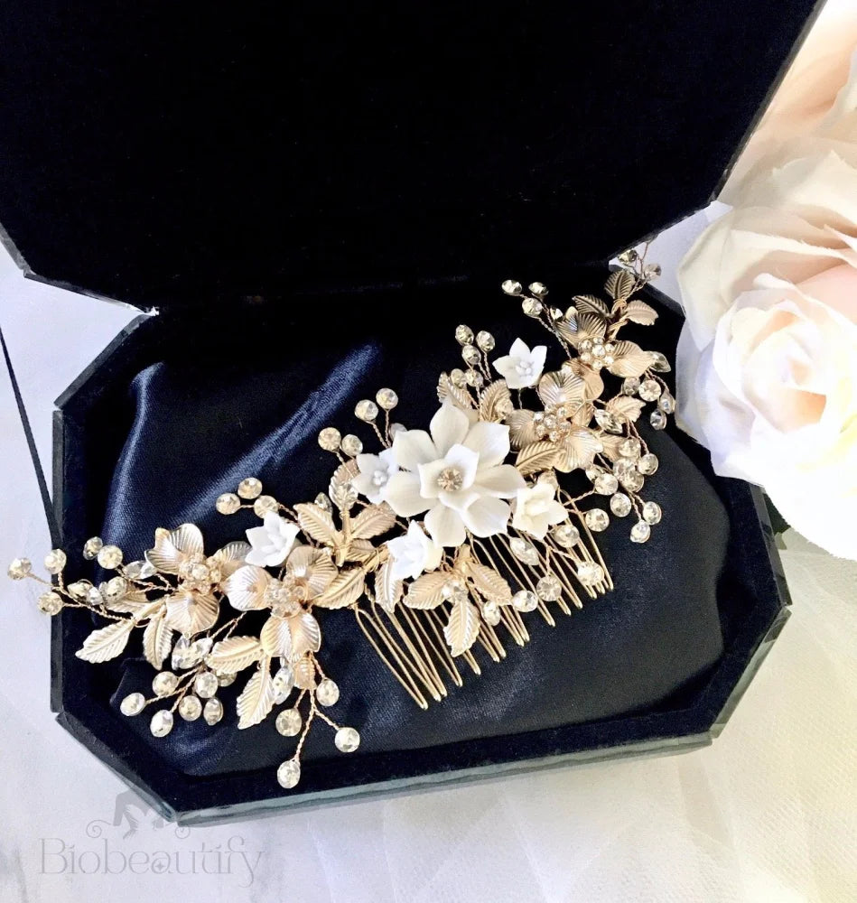 Rosie Gold Bridal Hair Comb