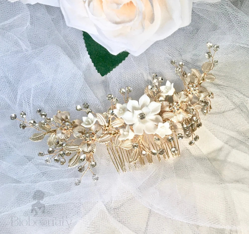 Rosie Gold Bridal Hair Comb