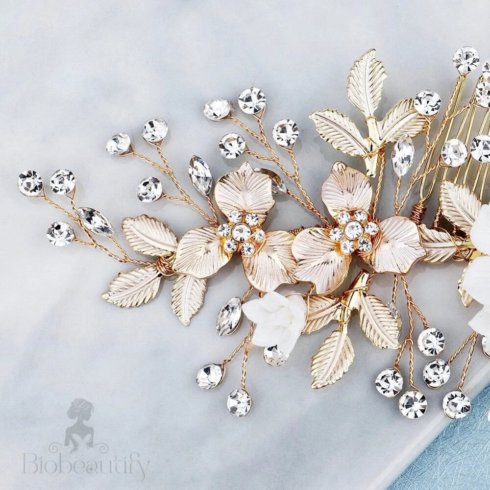 Rosie Gold Bridal Hair Comb