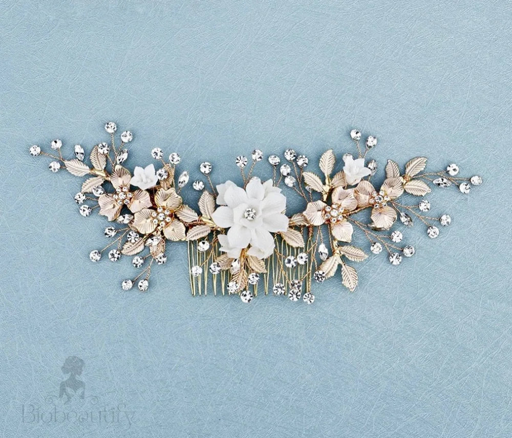 Rosie Gold Bridal Hair Comb