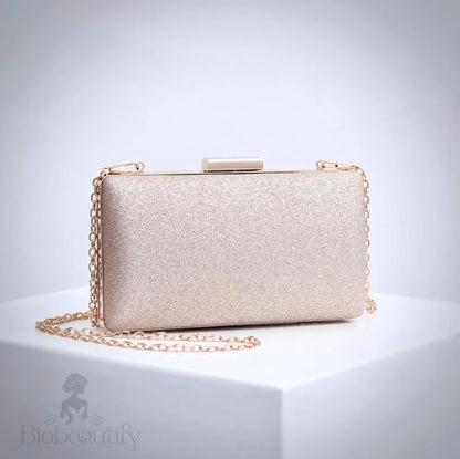 Rowan Champagne Rose Gold Bridal Clutch Handbag