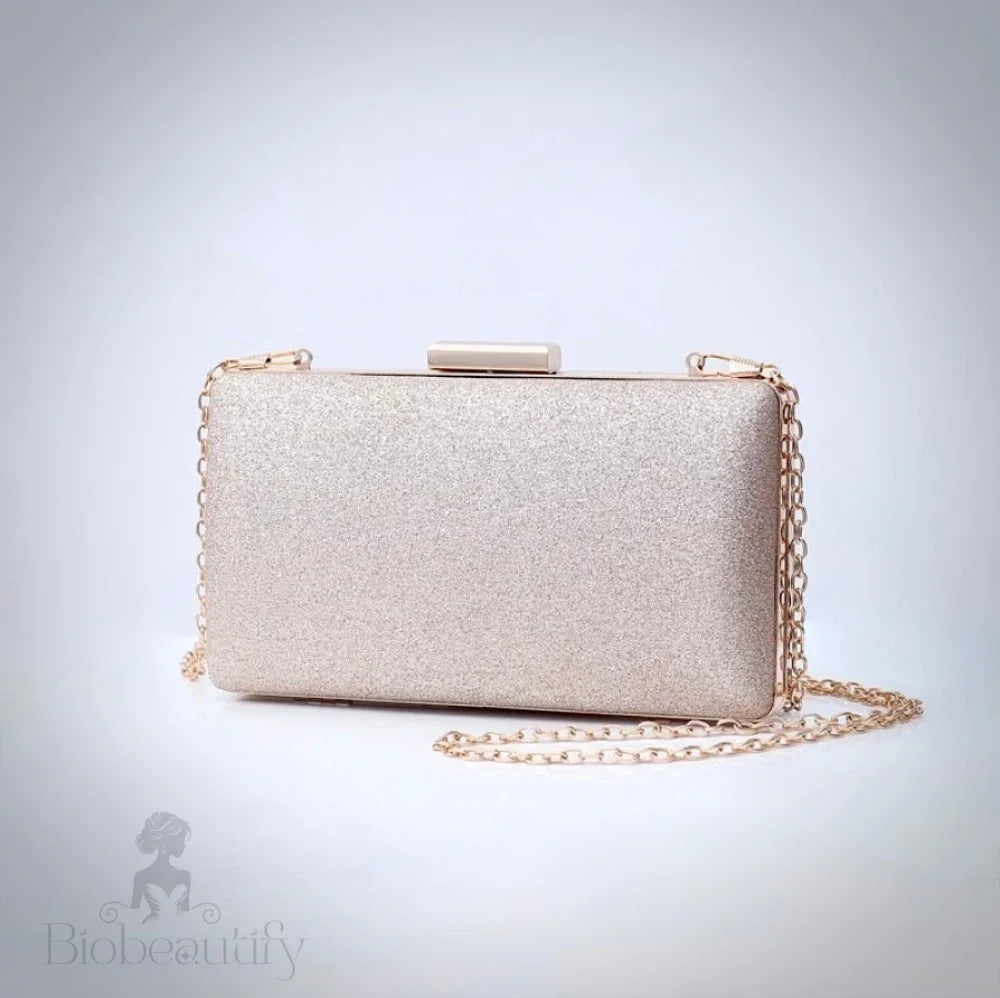 Rowan Champagne Rose Gold Bridal Clutch Handbag