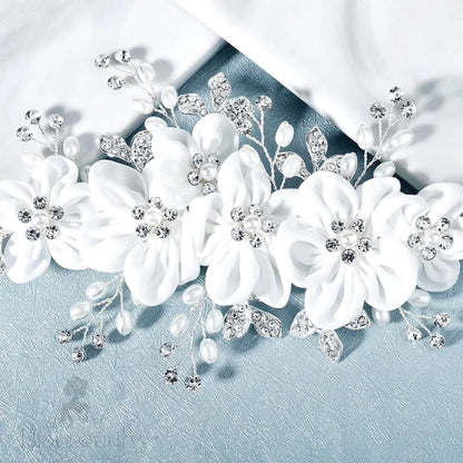 Rylee Floral Pearl And Crystal Bridal Hair Accessory