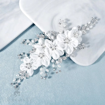 Rylee Floral Pearl And Crystal Bridal Hair Accessory