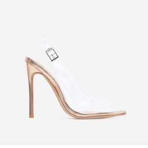 Terry Rose Gold Slingback Heels
