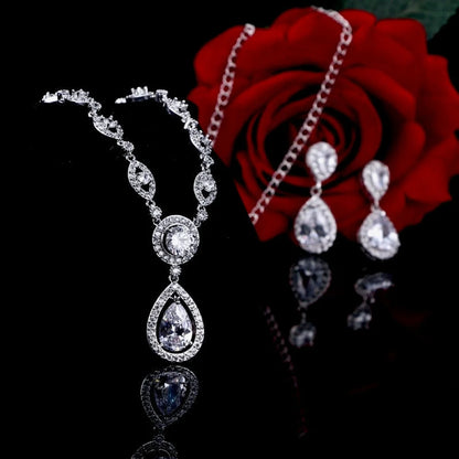 Sabrina Silver Cz Bridal Jewelry Set