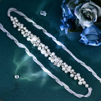 Saga Pearl Crystal Bridal Headband