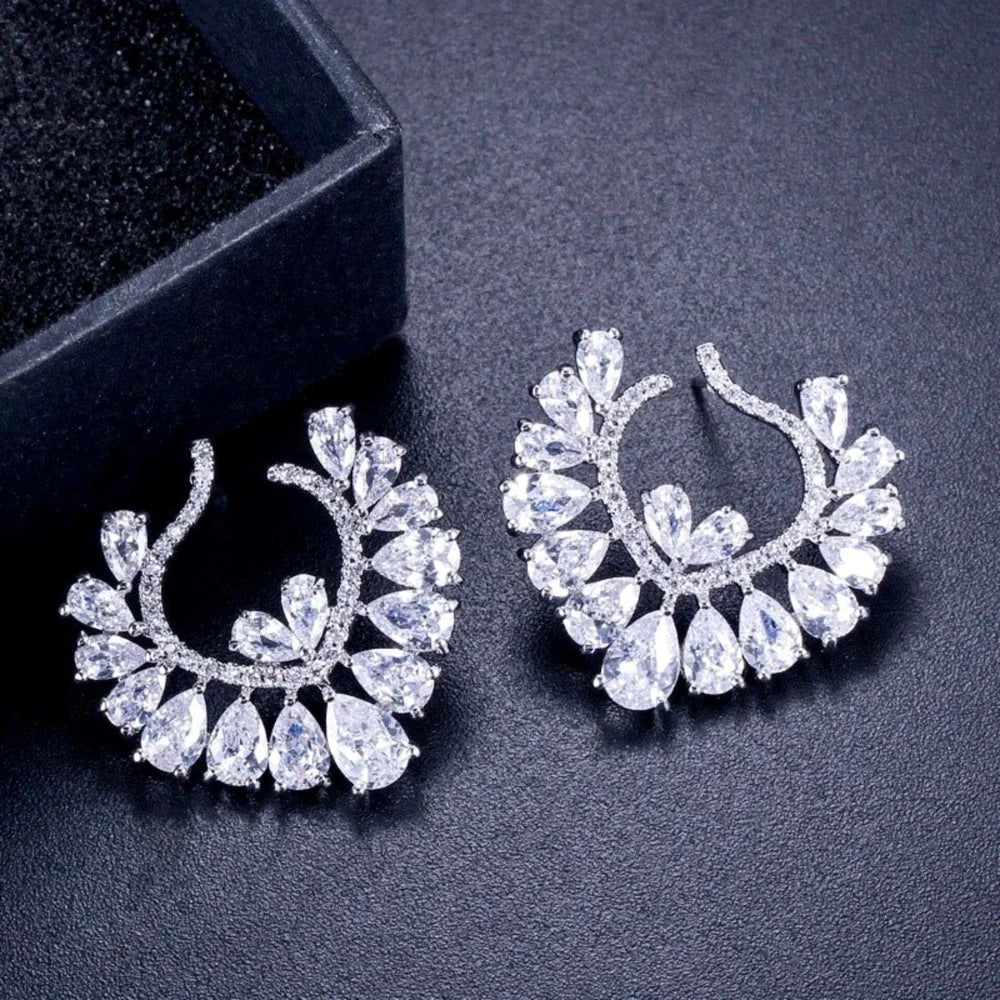 Sage Silver Cz Bridal Jewelry Set