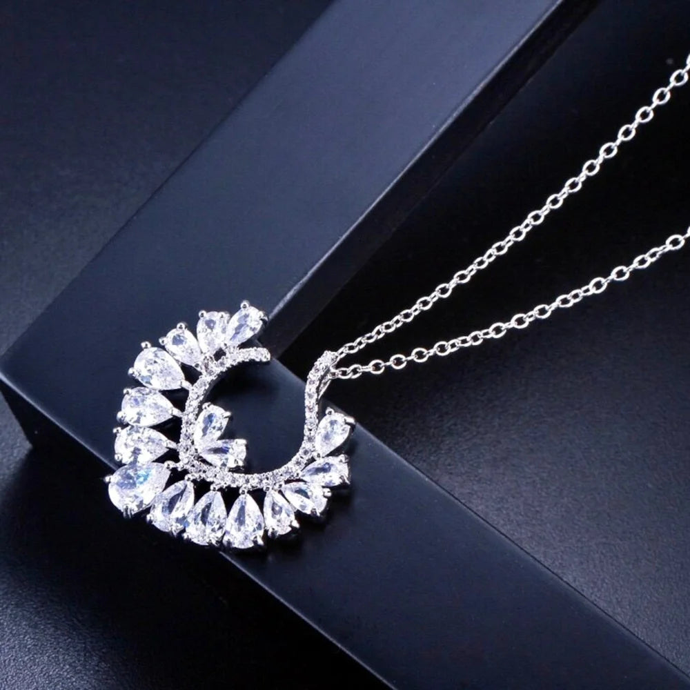 Sage Silver Cz Bridal Jewelry Set