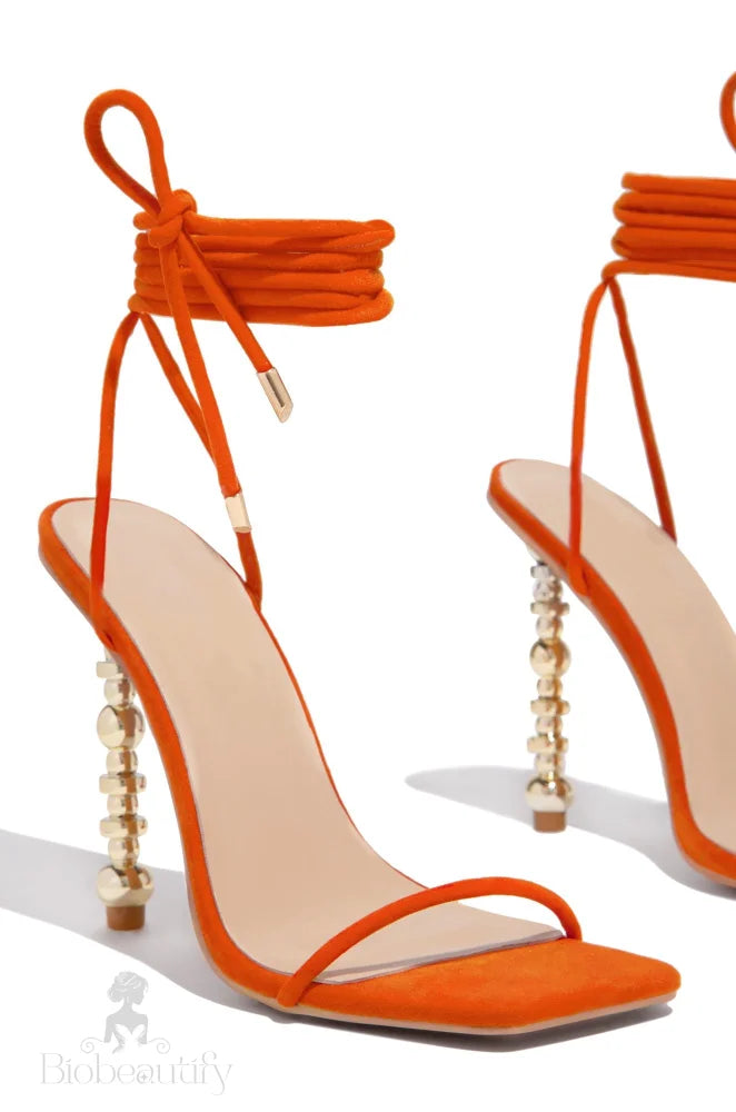 Salena Orange Heels 7 /