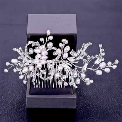 Samantha - Pearl and Crystal Bridal Hair Comb - Available in Silver and Gold