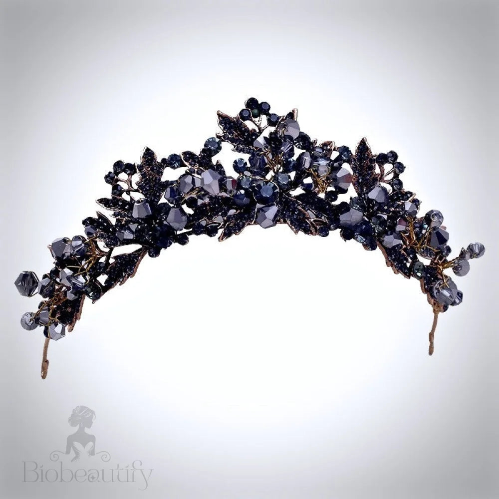 Sansa Victorian Gothic Black Bridal Headpiece