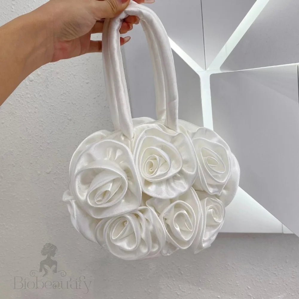 Satin Flower Handbag By Francine