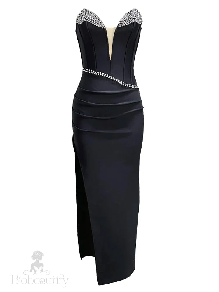 Savanna Rhinestone Bandage Gown Dress