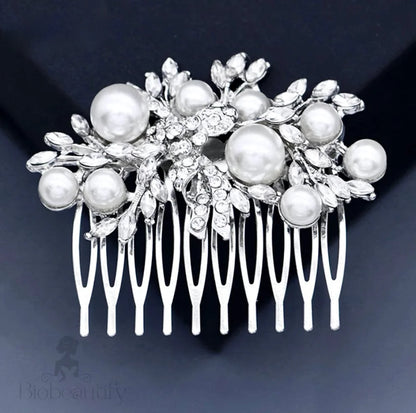 Sawyer Silver Pearl And Crystal Bridal Hair Piece