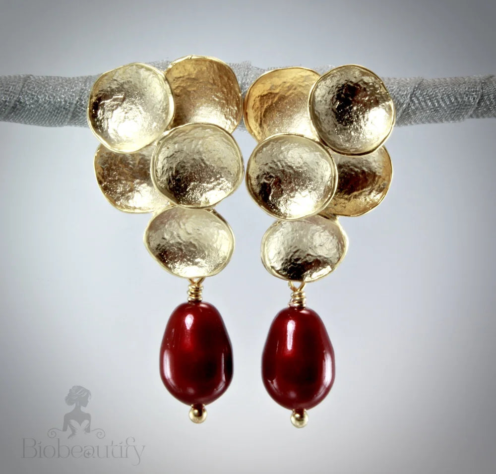 Scarlet Swarovski Pearl Earrings