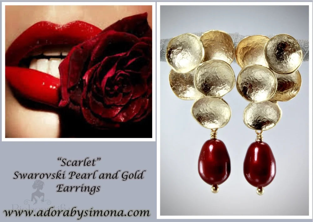 Scarlet Swarovski Pearl Earrings