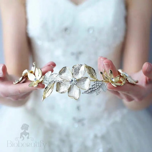 Sedona Gold Crystal Bridal Headpiece