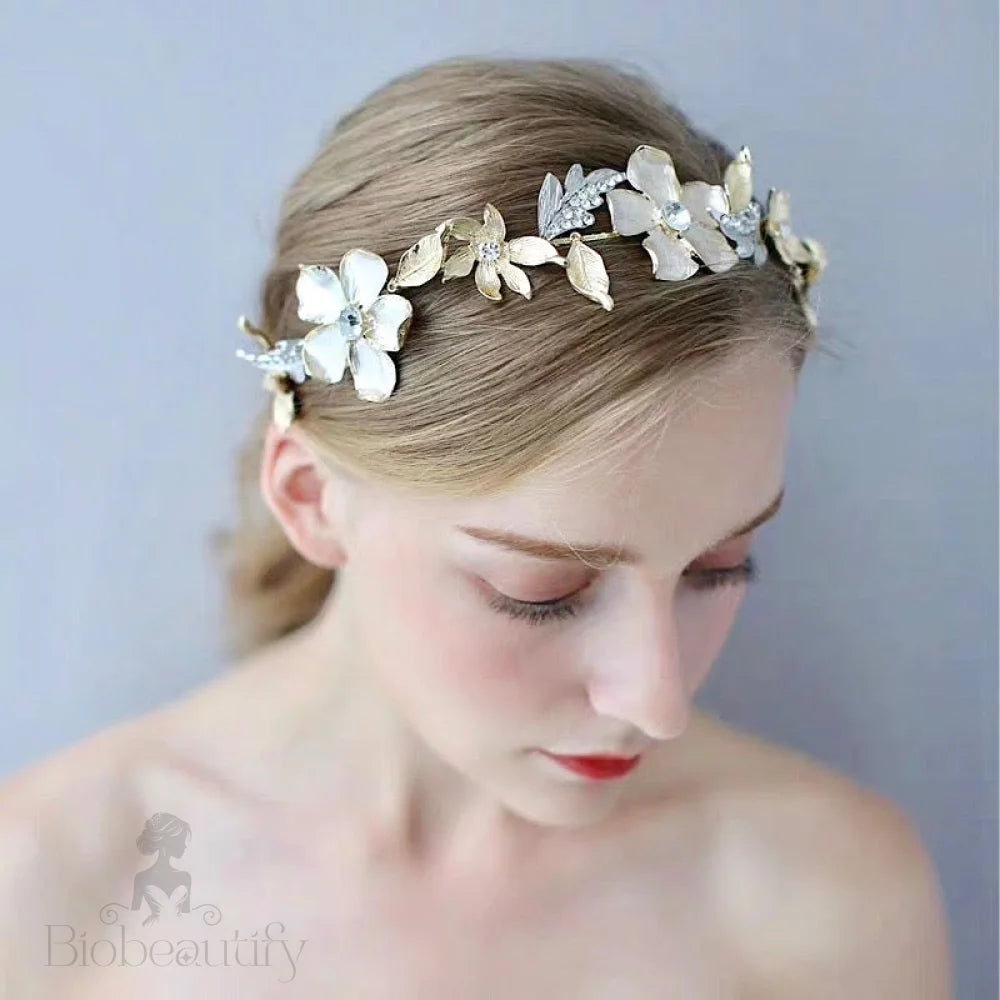 Sedona Gold Crystal Bridal Headpiece