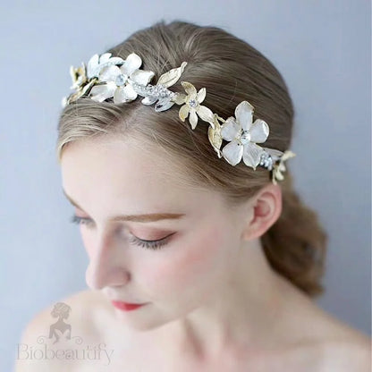 Sedona Gold Crystal Bridal Headpiece