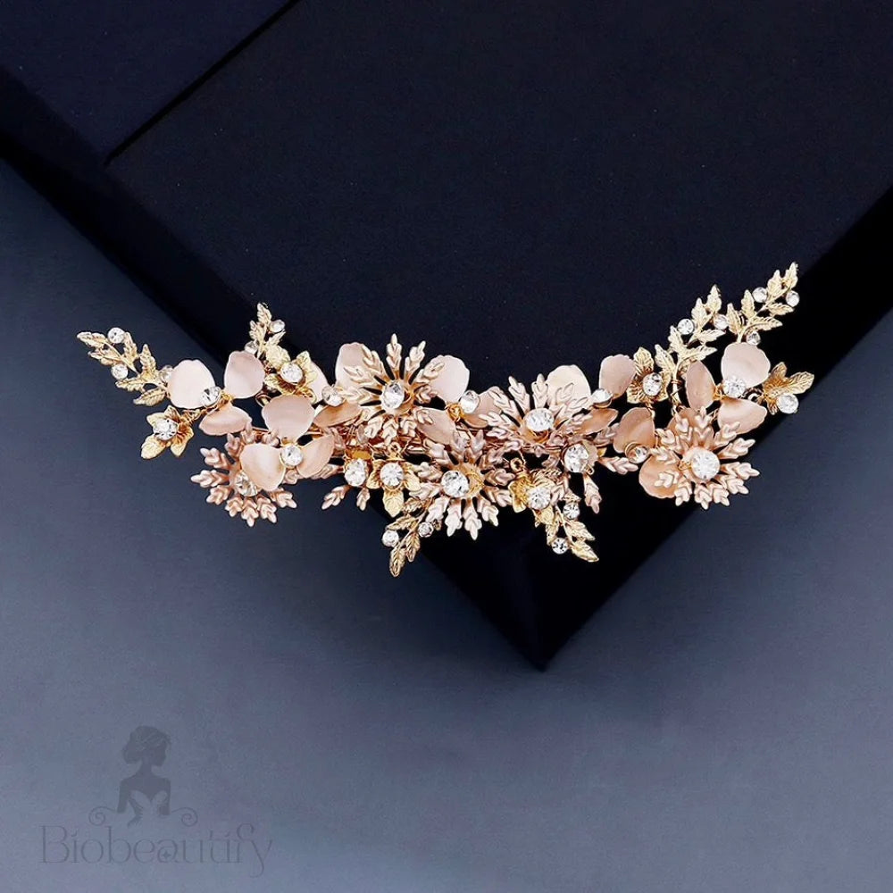 Selima Gold Crystal Wedding Hair Clip