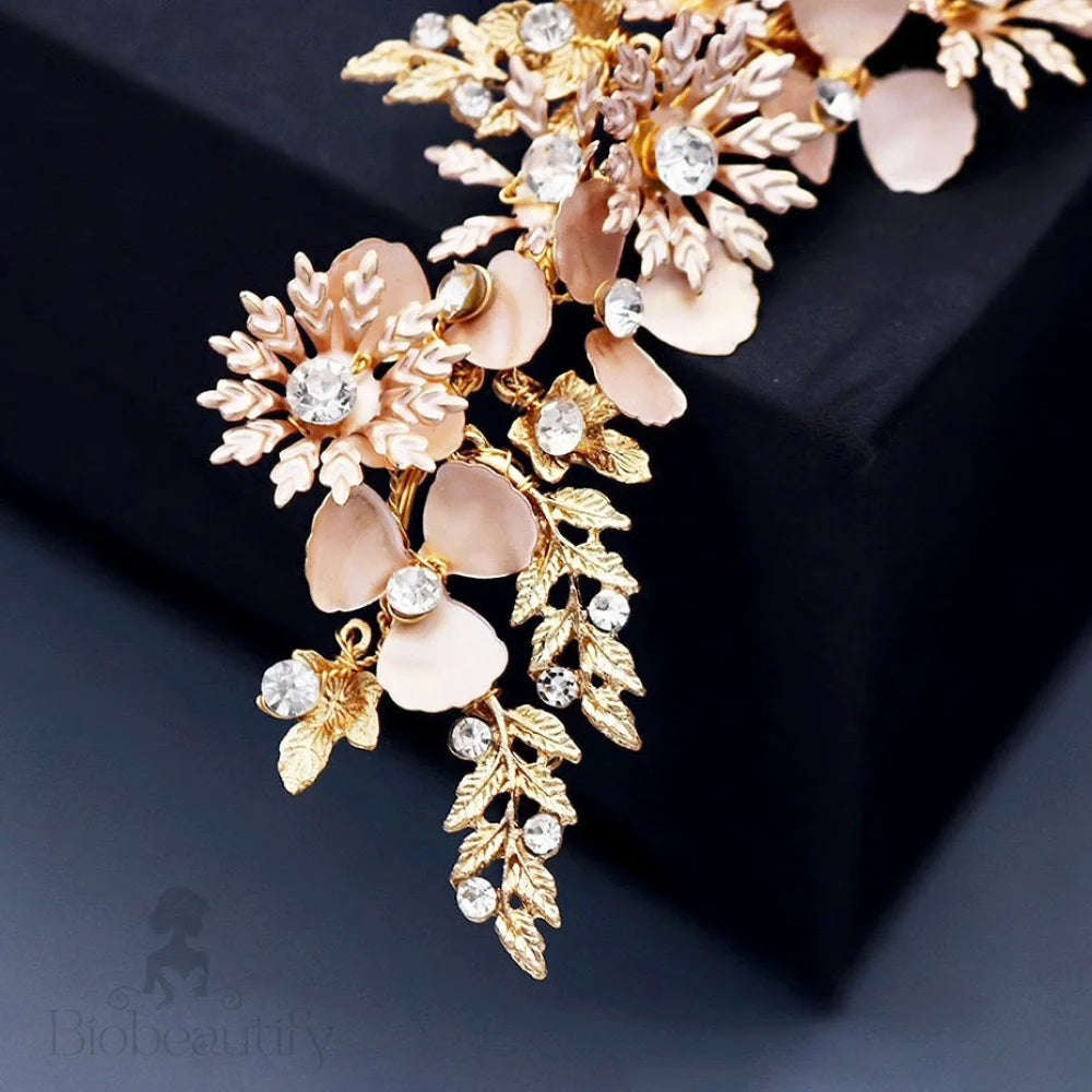 Selima Gold Crystal Wedding Hair Clip