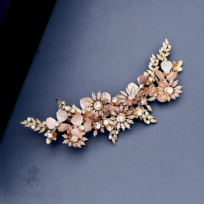 Selima Gold Crystal Wedding Hair Clip