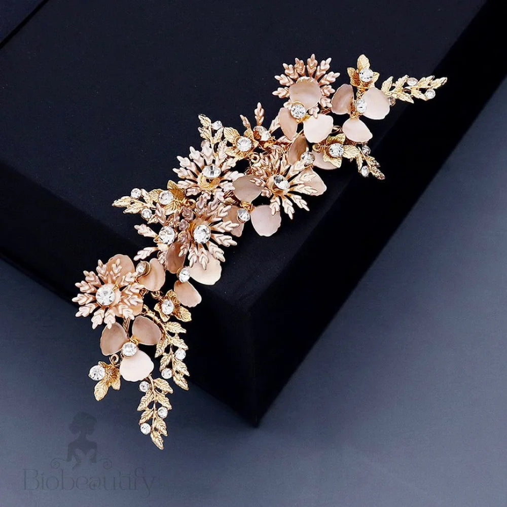 Selima Gold Crystal Wedding Hair Clip