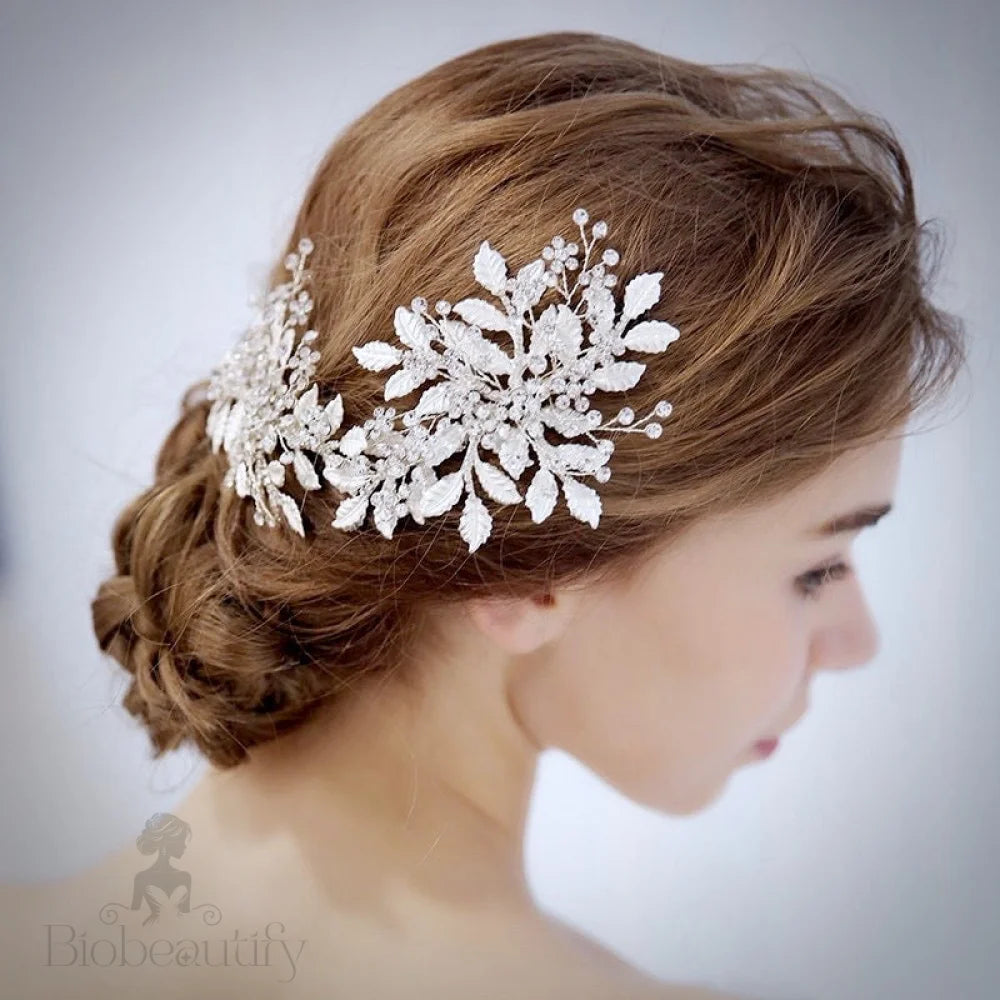 Selina Silver Crystal Bridal Headpiece