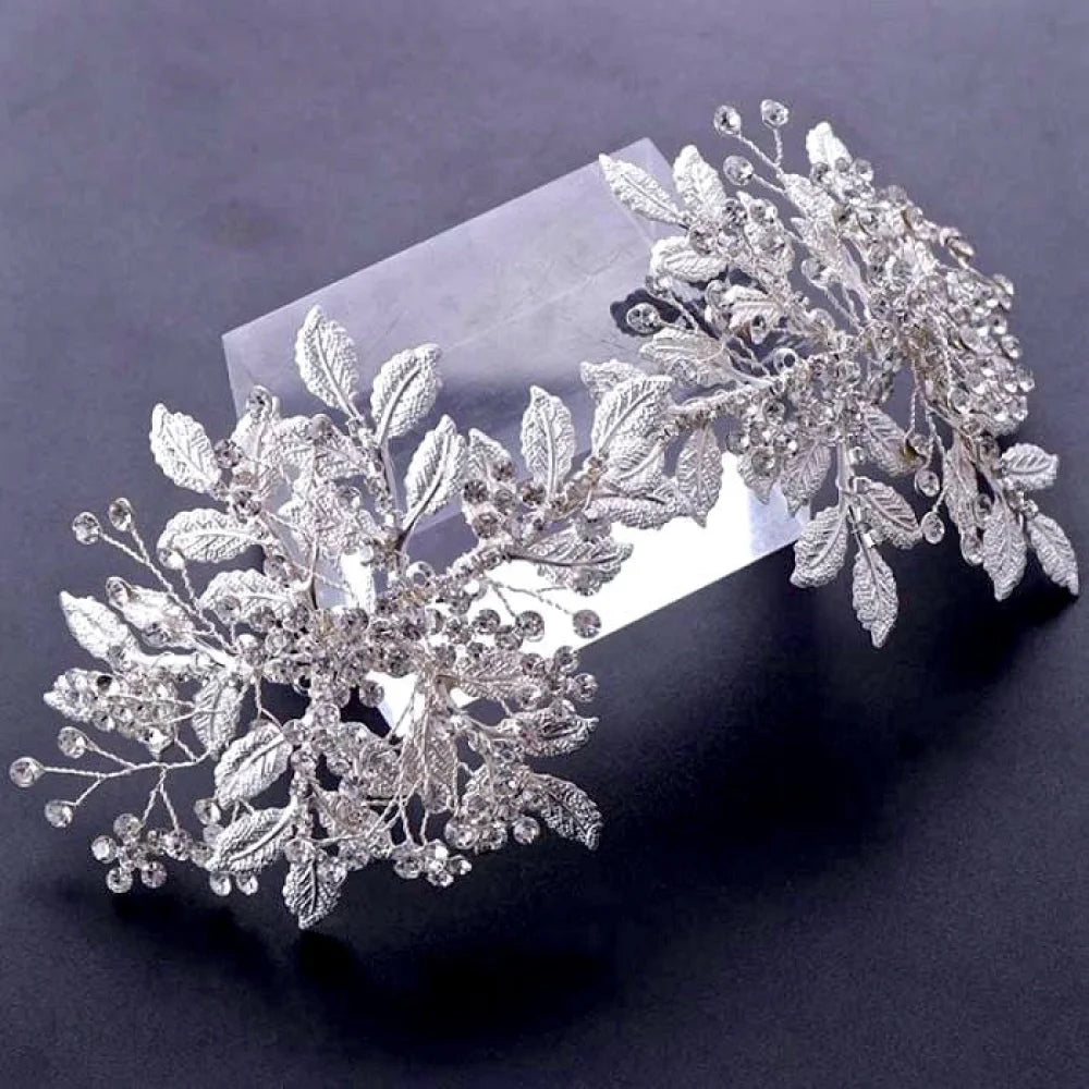 Selina Silver Crystal Bridal Headpiece