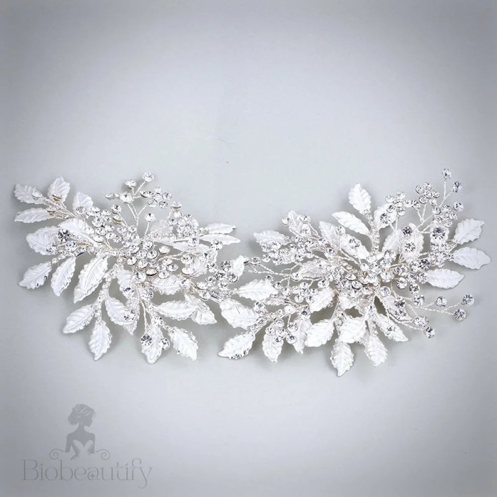 Selina Silver Crystal Bridal Headpiece