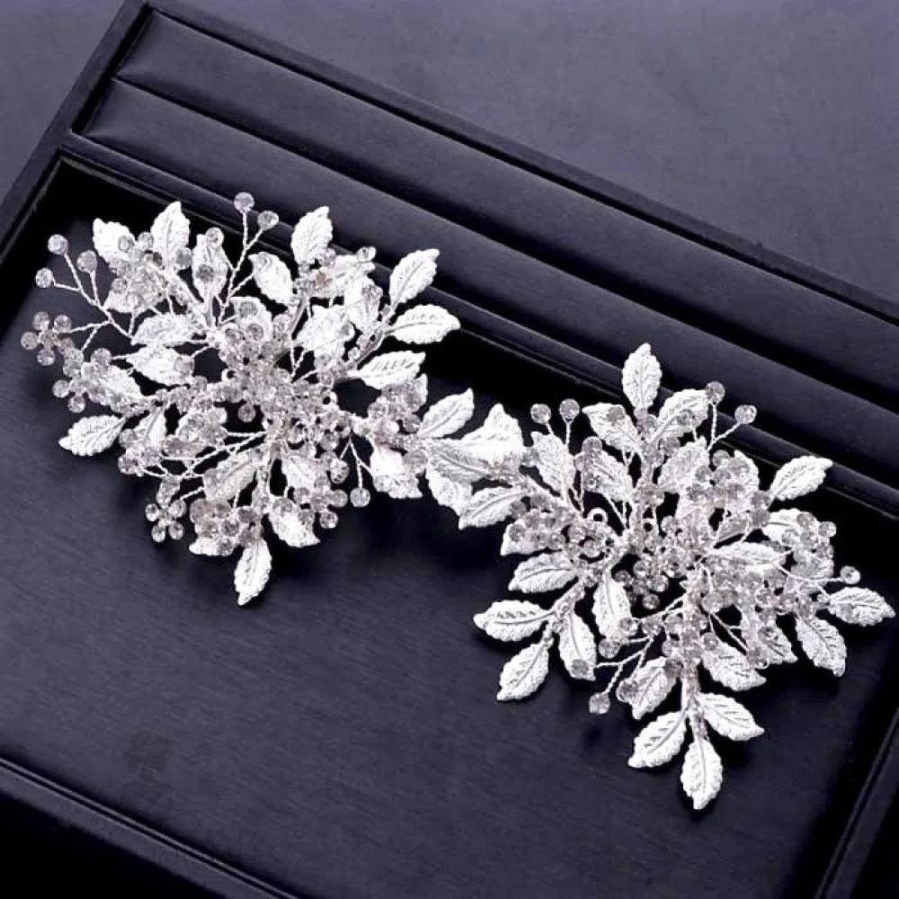 Selina Silver Crystal Bridal Headpiece