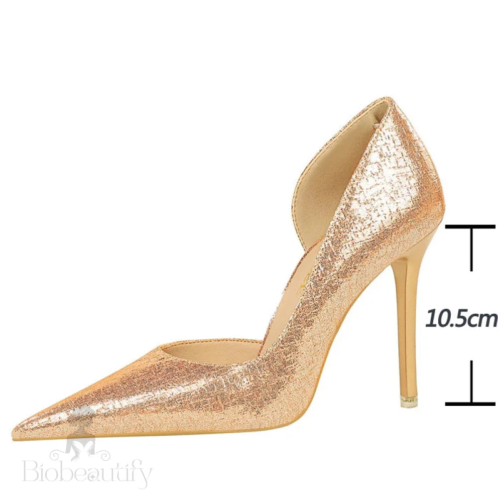 Sequin Cloth Women Pumps - Luxury High Heels For Fashionable Wedding Shoes