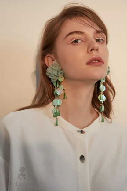 Sequin Flower Earrings