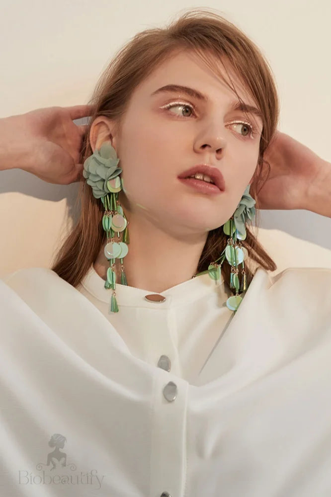 Sequin Flower Earrings