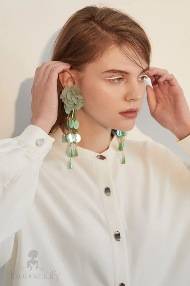 Sequin Flower Earrings