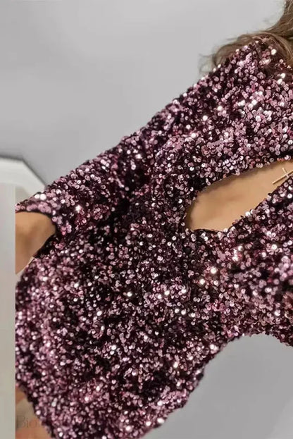 Sequin Mini Dress With Backless Design